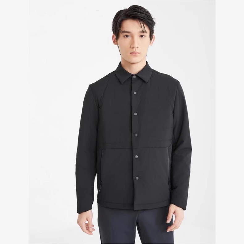 保暖翻领商务纯色羽绒服男装