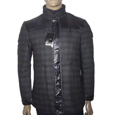 3DYR2161Y男装冬季新款商务时尚立领保暖拼色羽绒服毛呢外套