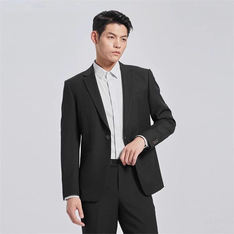 G4QXF821 822SA利家秋时尚商务上班正装修身纯色一粒扣西服套装男