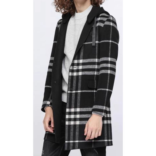 Q8QFY1101S利男装秋季新款商务时尚连帽可拆潮流风衣外套毛呢大衣