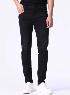 20DNZ20101利家冬季商务时尚流行保暖柔软百搭低腰窄脚牛仔长裤男