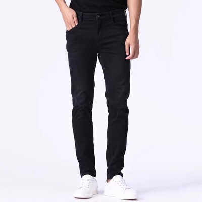 20DNZ20101利家冬季商务时尚流行保暖柔软百搭低腰窄脚牛仔长裤男
