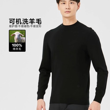 24QMS0011S 0012S 0013S利家秋季新款修身百搭弹力经典圆领毛衣男