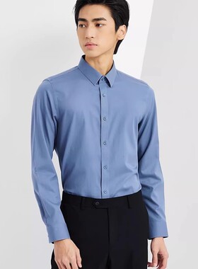 23CZC0021 0025 0024Y春新款时尚正装休闲免烫修身纯色长袖衬衫男