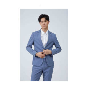 022XA男装 一粒扣西服套装 春季 休闲纯色九分裤 商务时尚 20CXF021