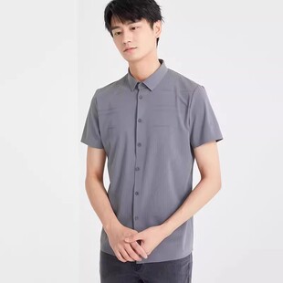 9062S利家男士 衬衫 夏季 短袖 舒适透气吸湿速干棉纶修身 24XXC9071S