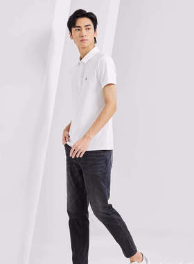 23XNY21401 20601 21001男夏季时尚新款商务舒适翻领修身短袖T恤