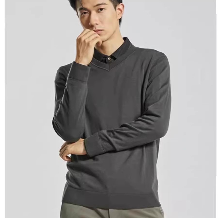 G2DMS0112S时尚冬新款流行舒适V领修身长袖打底针织毛衣男装