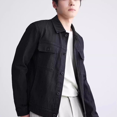 百搭提花水洗牛仔服外套男士