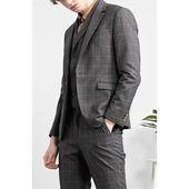 专柜秋季 正装 新款 19QXF091SA男装 商务时尚 修身 格子西服套装