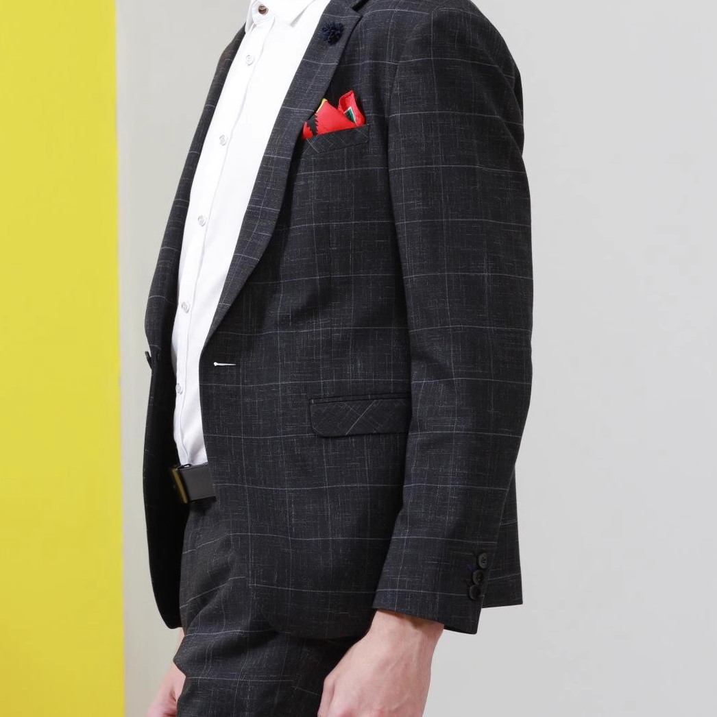 19CXF011SA男装专柜春季新款商务时尚格子帅气三件套西服套装外套