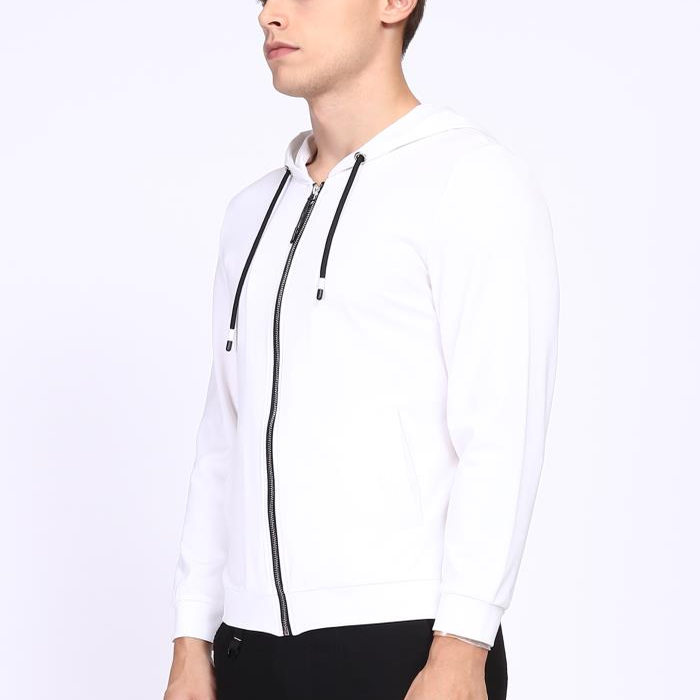 Q8CTX0071 0022S 男装春秋新款商务时尚潮流连帽白色卫衣长袖T恤