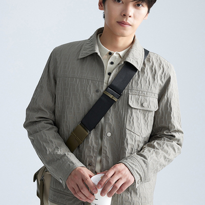 商务微皱翻领百搭羽绒服男