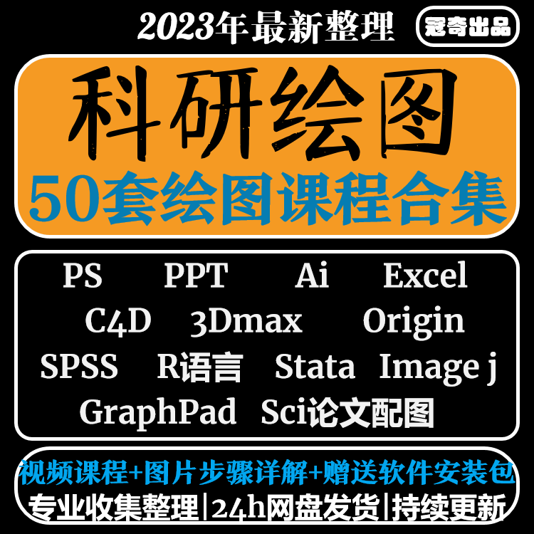 科研绘图sci ps ppt ai c4d r语言 spss Origin GraphPad视频教程怎么看?