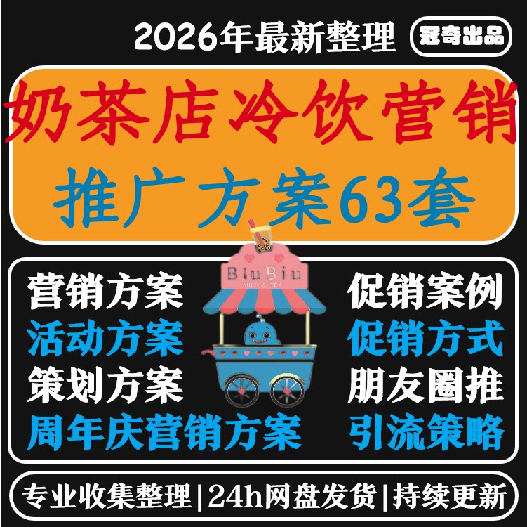 奶茶店营销活动策划方案冷饮品厅开业节日促销推广运营管理案例