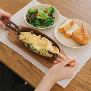 【日本制造】方便一锅煮 耐热陶瓷烤盘 栗色 啡色 让烹饪变得快乐