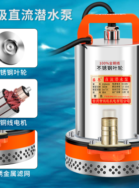 高扬程直流潜水泵12V24v电瓶抽水机48V60V72伏电动车小型灌溉农用