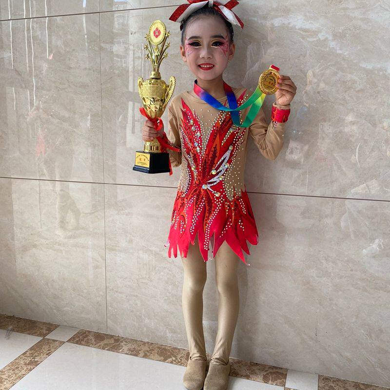 儿童艺术体操服装女竞技比赛服啦啦队比赛服健美操服啦啦操表演服