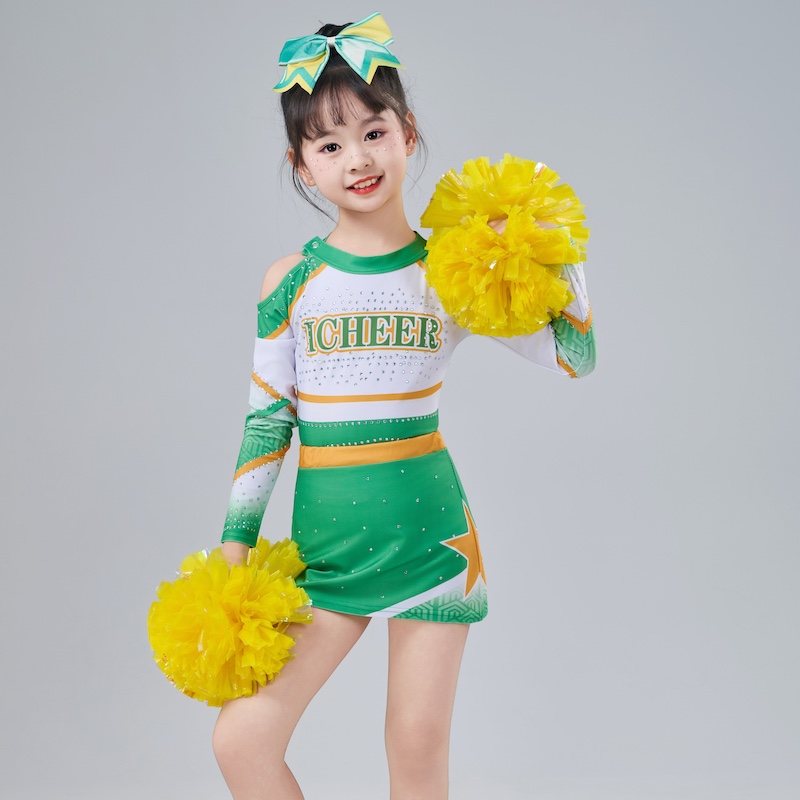 新款大众健美比赛服花球啦啦队服