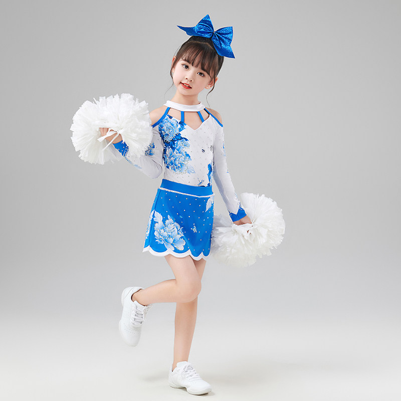 专业啦啦操比赛服装小学花球儿童
