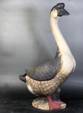 陶瓷工艺品石湾公仔家居装饰品礼品客厅酒柜大摆件生财鹅促销