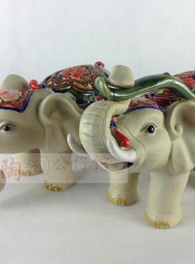 招财镇宅大象一对摆件