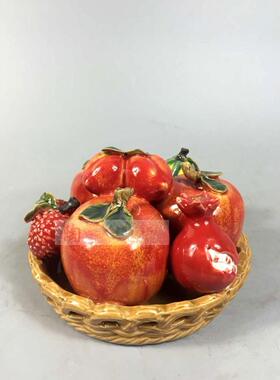 小摆件苹果石榴荔枝水果盘
