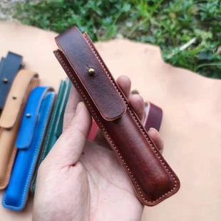 头层牛皮凌美钢笔笔套笔袋万宝龙笔盒真皮手工牛皮百乐防摔笔筒
