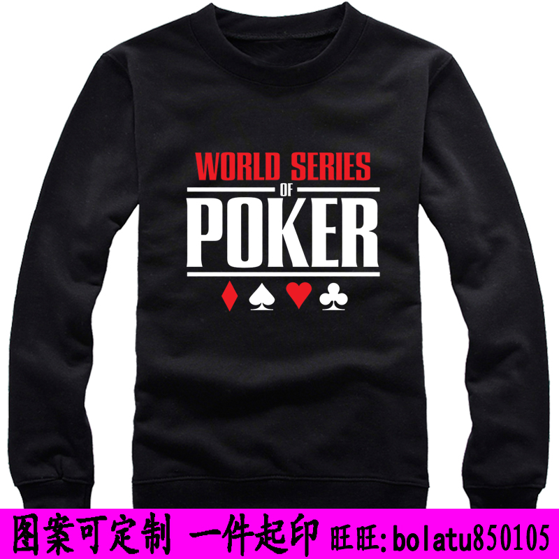 德州扑克长袖wsop长袖圆领套头衫