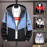 春秋新款韩版潮流修身帅气拼色夹克秋季男士上衣外套男P25，男装夹克，星座1712-5