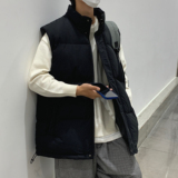 秋冬加棉加厚情侣款羽绒棉马甲男士纯色潮流坎肩保暖休闲背心P22，男装背心/马甲，星座1712-5