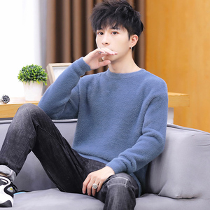 男装男士圆领加厚仿貂毛衣男针织衫厚毛衣1716-8-MM88P40图片