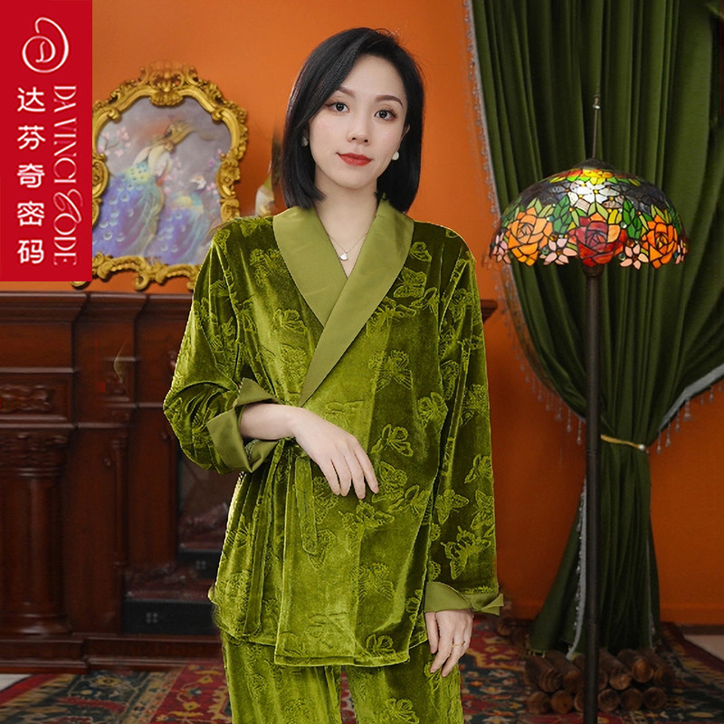 达芬奇密码加厚睡衣女家居服套装
