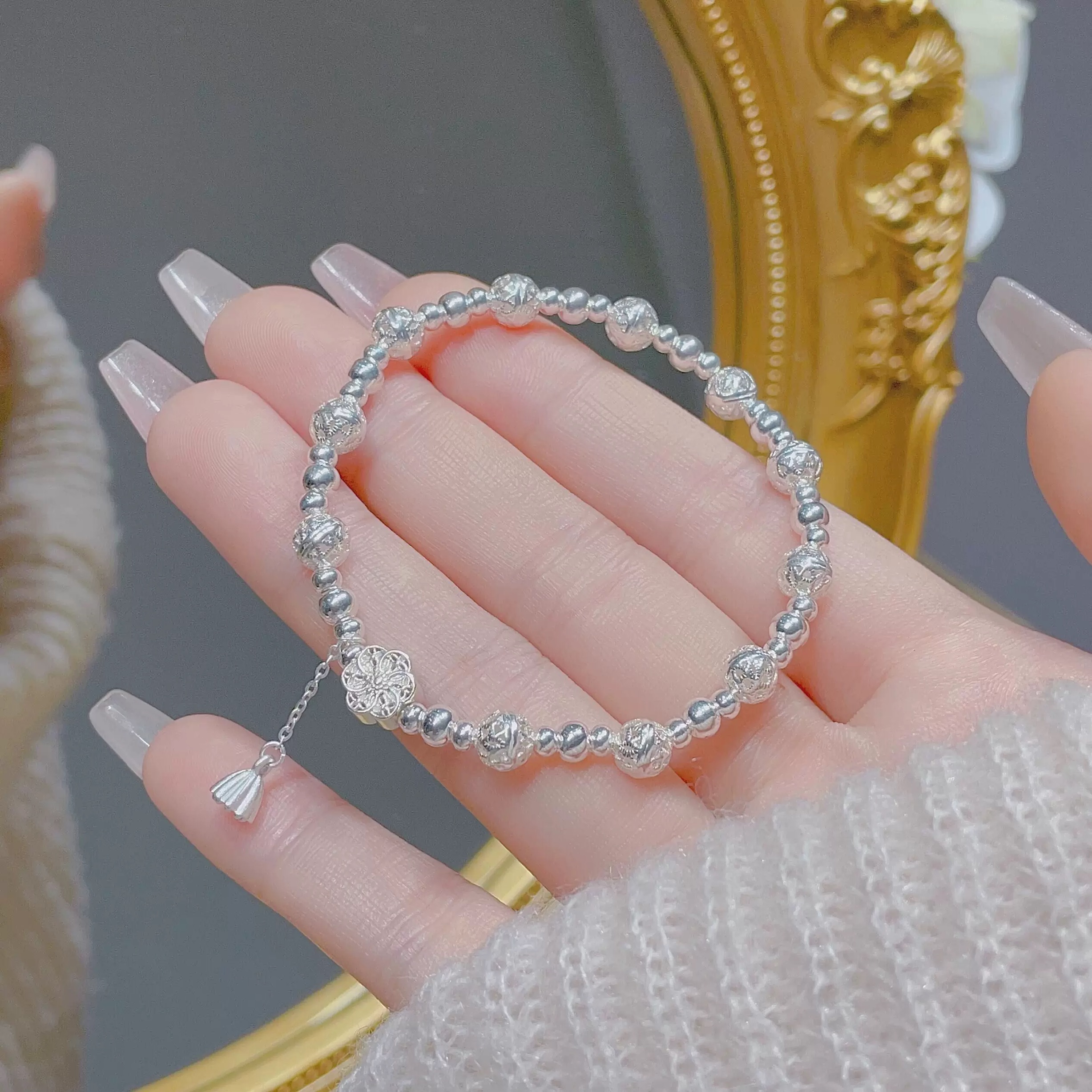 福满全家纯银手链女款2025年新款小众设计感银手串情人节礼物