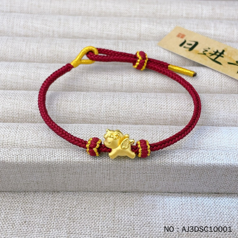 黄金梦幻小飞马手链足金999本命年生肖3D手串生日礼物送男女友