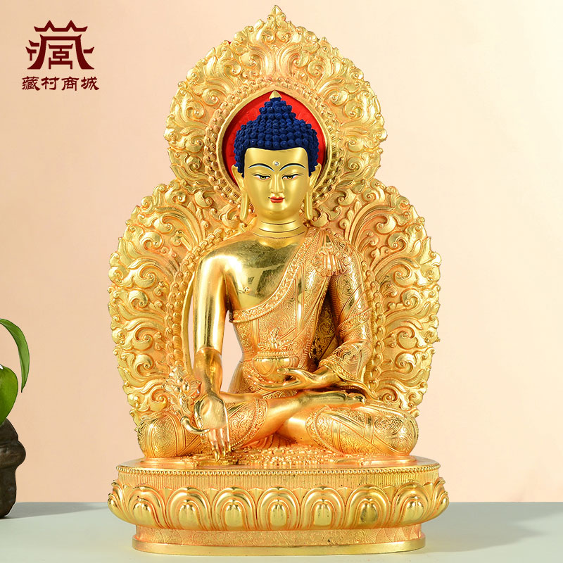 全鎏金药师佛铜像摆件