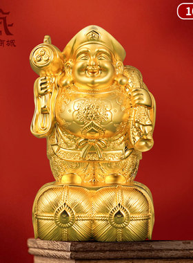 全鎏金大黑天铜像摆件