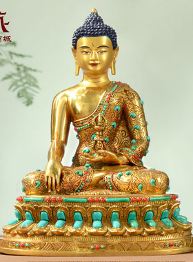 全鎏金不动佛铜像摆件