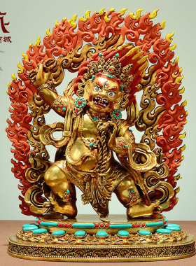 全鎏金金刚手铜像摆件