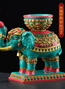 树脂大象吸水象装饰摆件