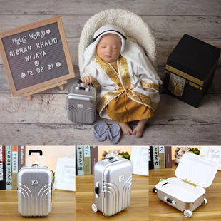 新生儿摄影道具小行李箱影楼宝宝拍照拉杆旅行箱创意婴儿月子照相