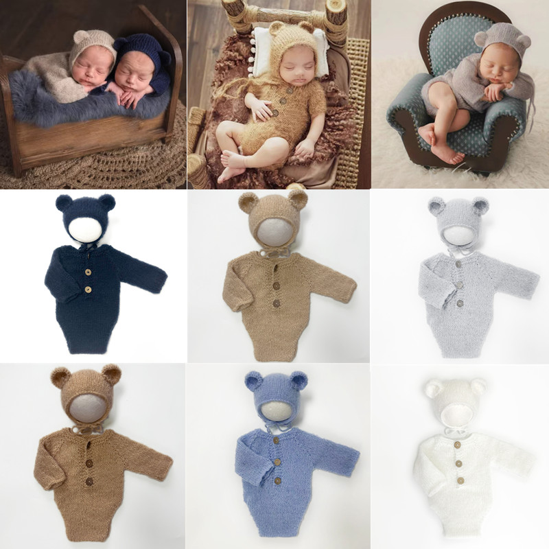 新生儿摄影小熊服装月子照衣服