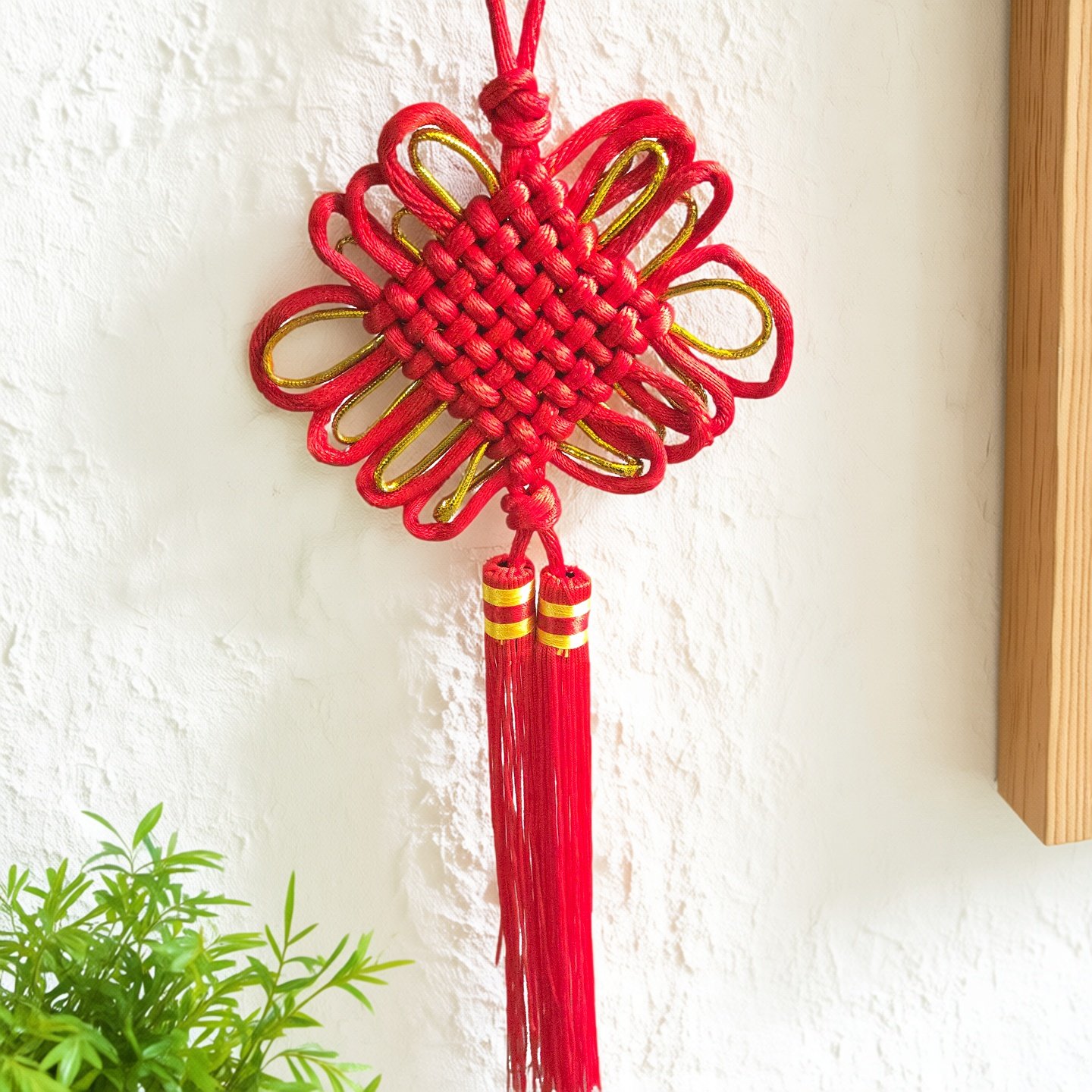 15*45cm新年中国结手工编织挂件红色装饰金线小号入户柜台门把手,节庆用品/礼品,中国结,淘宝优惠券,粉丝福利购,淘宝优惠卷