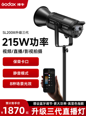 神牛SL200W三代灯LED补光灯摄像灯视频常亮灯儿童太阳灯