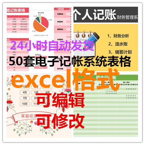 电子记账表格excel做账模板系统出纳班费餐饮支出会计个人进销存