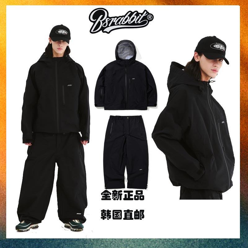 25新款韩国bsrabbit潮牌滑雪服男女同款bsr滑雪服单板3L性能系列