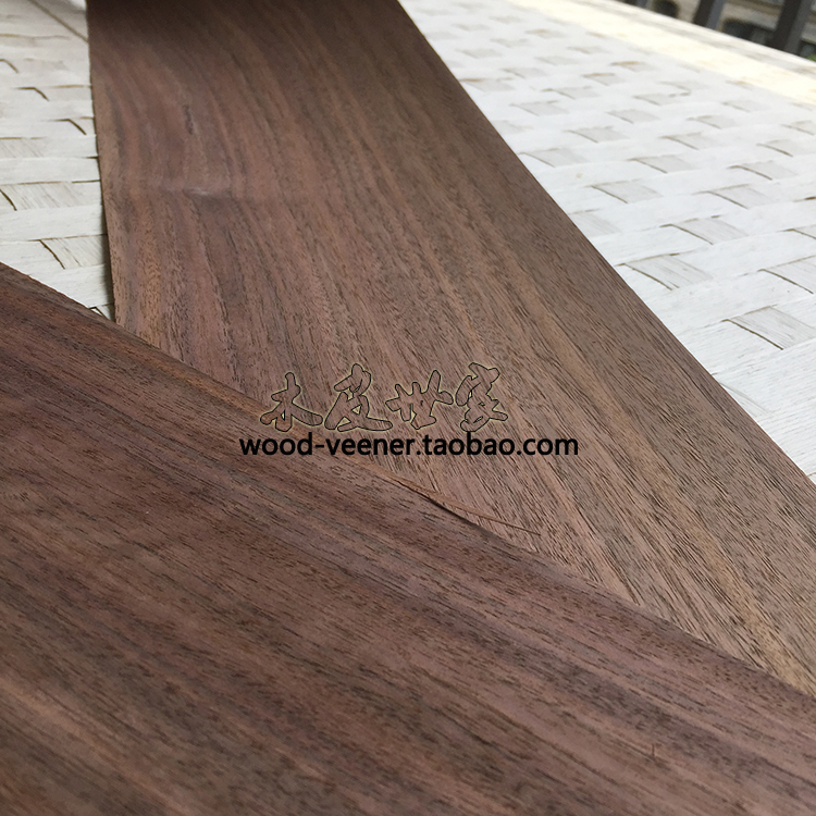 天然直纹纯木质材料薄片黑胡桃