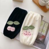 套毛绒保暖羽绒服专用办公室大学生护袖 2025新女中长款 袖 白色可爱