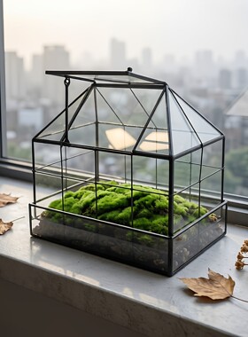 北欧家居装饰饰品摆件创意几何玻璃罩花房微景观盆阳台软装工艺品