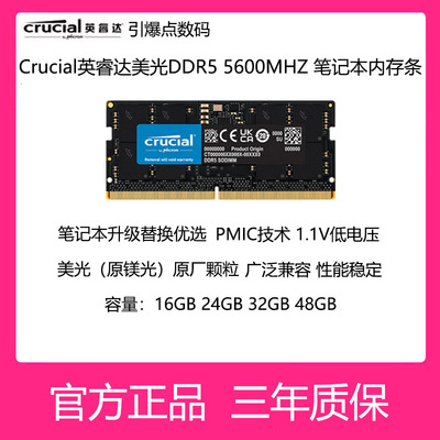 英睿达DDR5560024G48G内存条